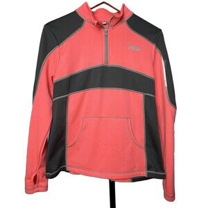 Fila Sport Sweatshirt Pullover Long Sleeves 1/4 Zip Pocket Thumb Holes Boy Large